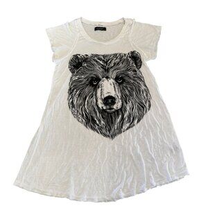 Like new Lauren Moshi Hand-Drawn Bear Graphic Tee Ultra Soft Micro Modal S